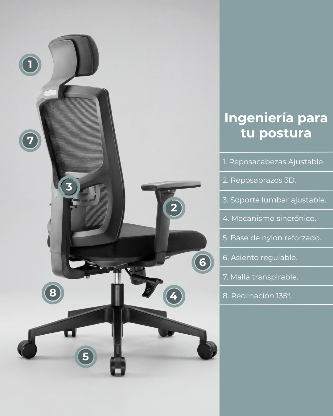 Silla Gerencial Premium de Oficina Piacere