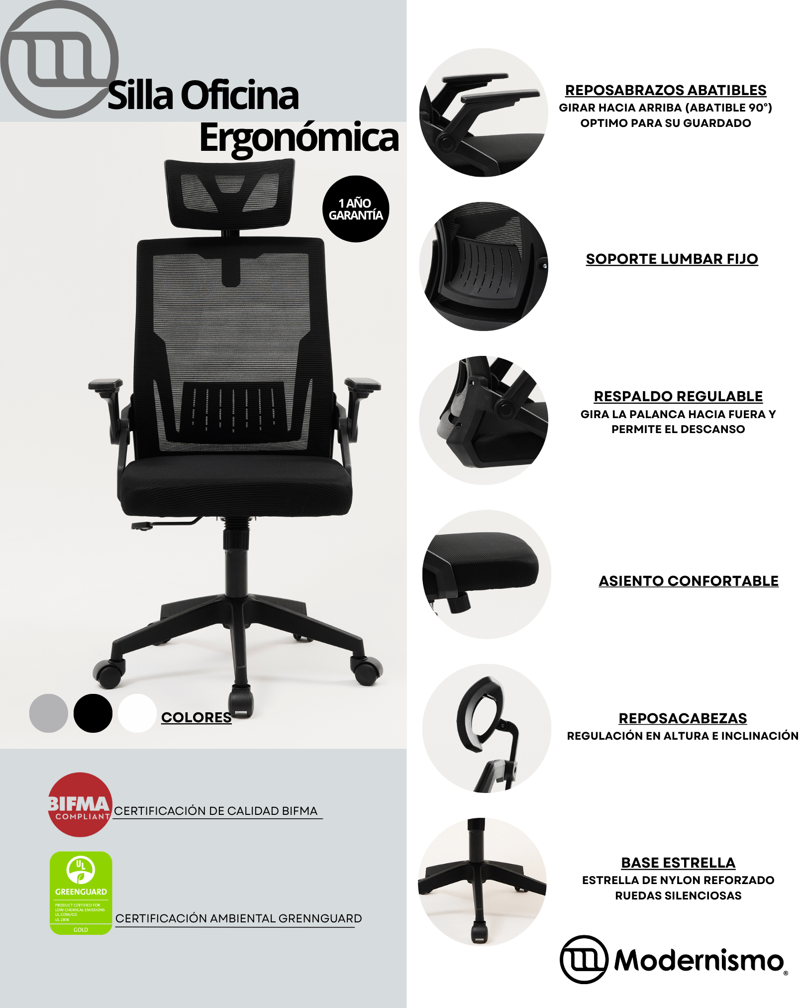Silla Oficina Ejecutiva Ergonómica
