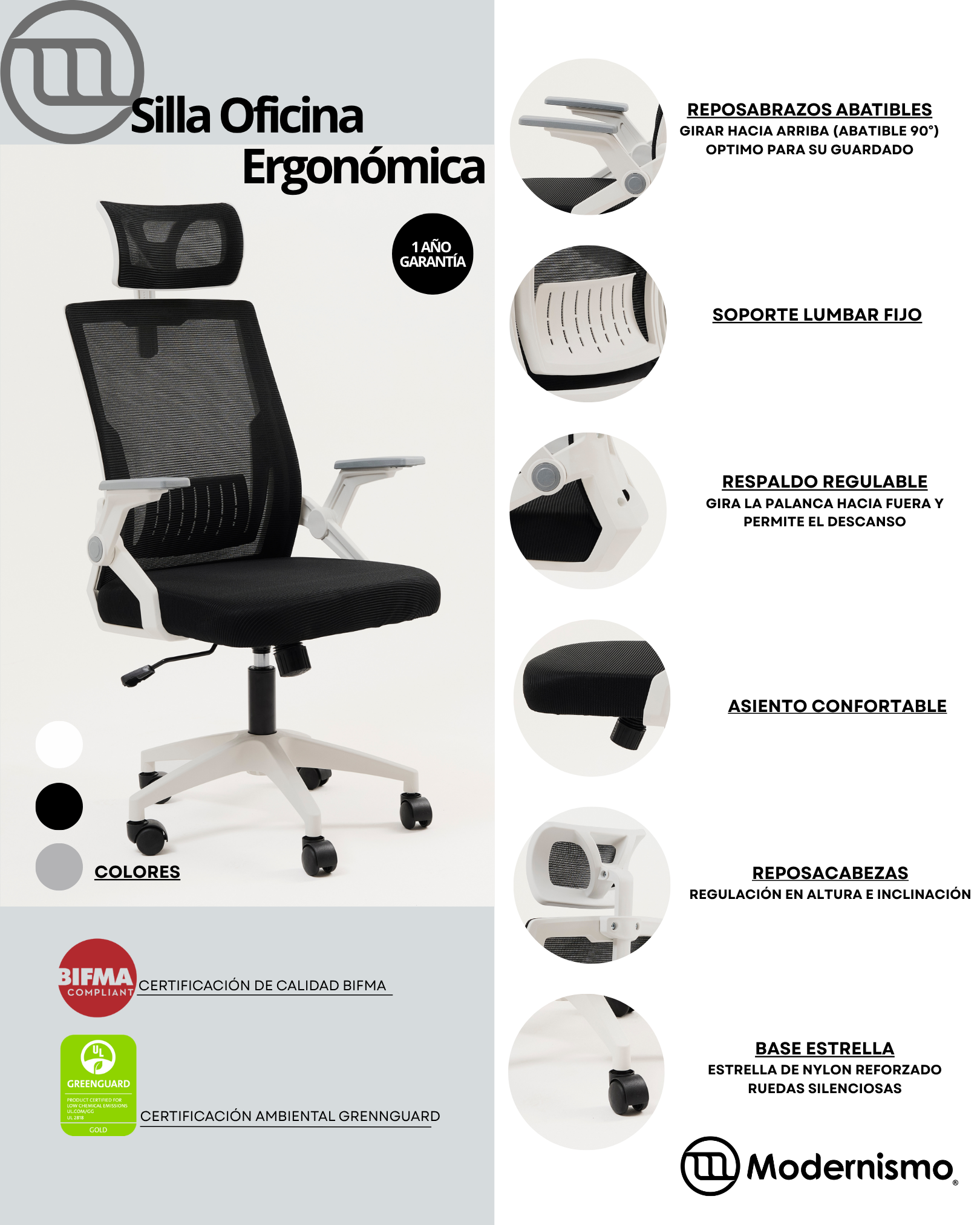 Silla Oficina Ejecutiva Ergonómica