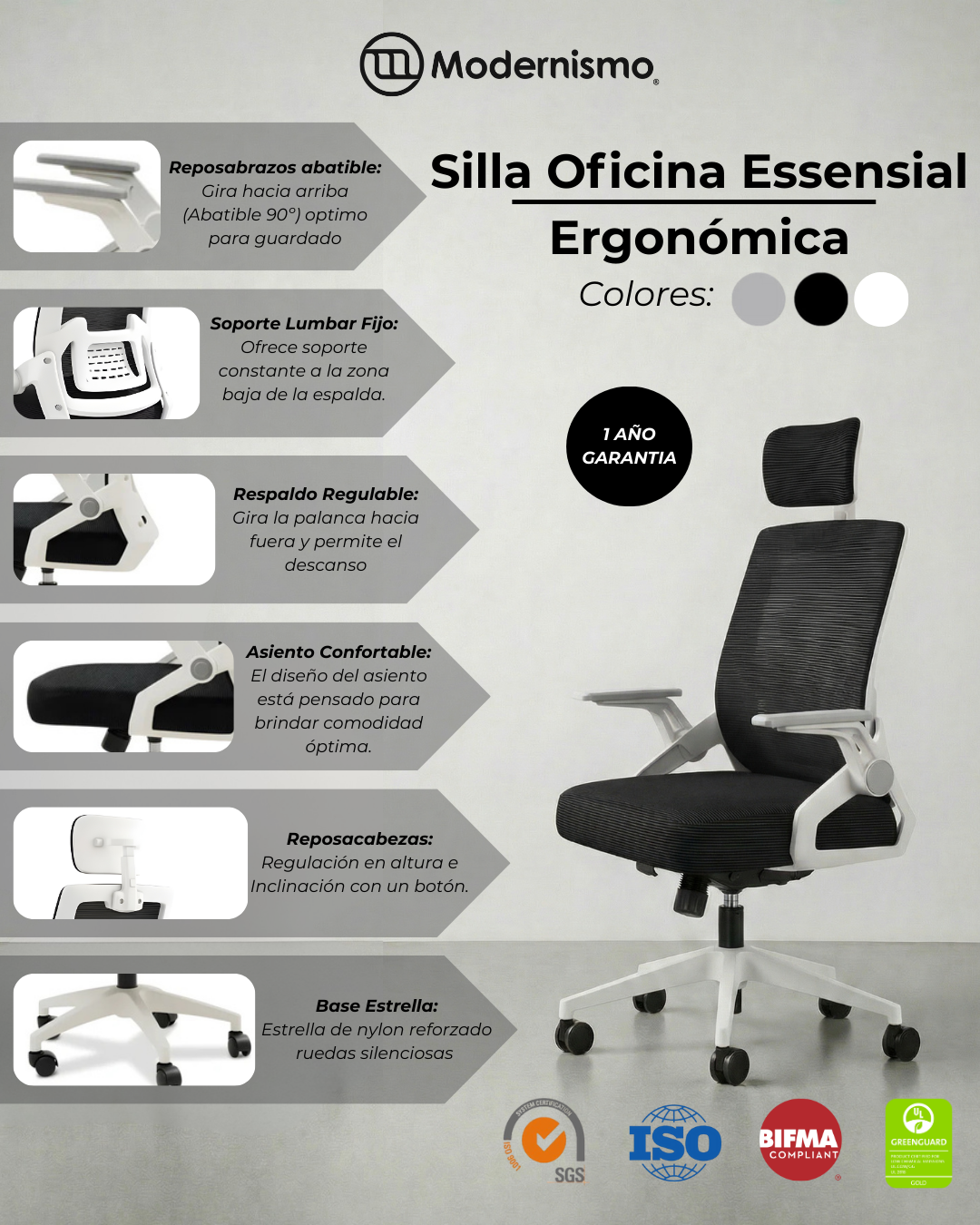Silla Ejecutiva de Oficina Ergonomic Essential