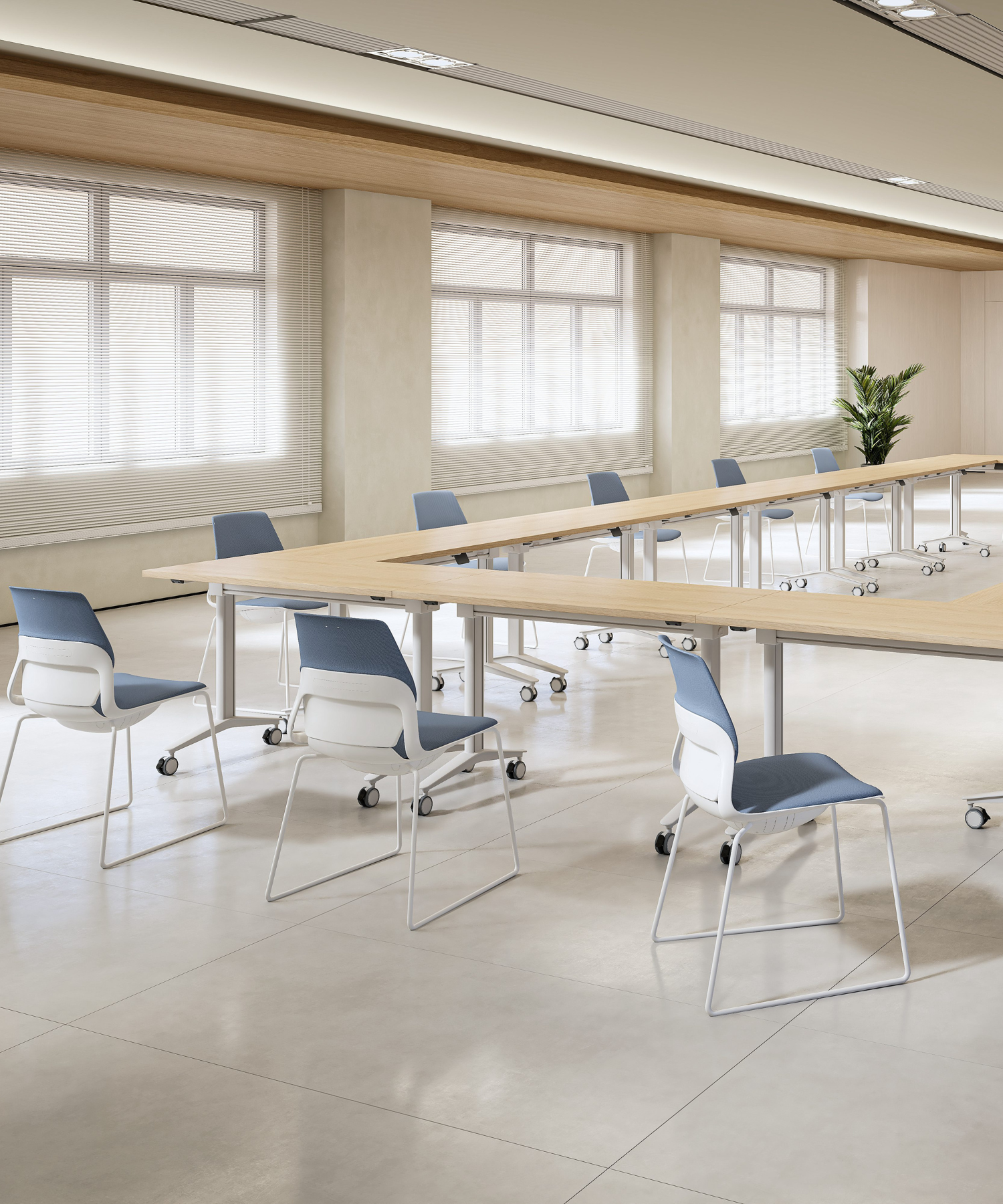 Colección de sillas de visita ISO para recepciones y salas de espera, disponibles en varios colores