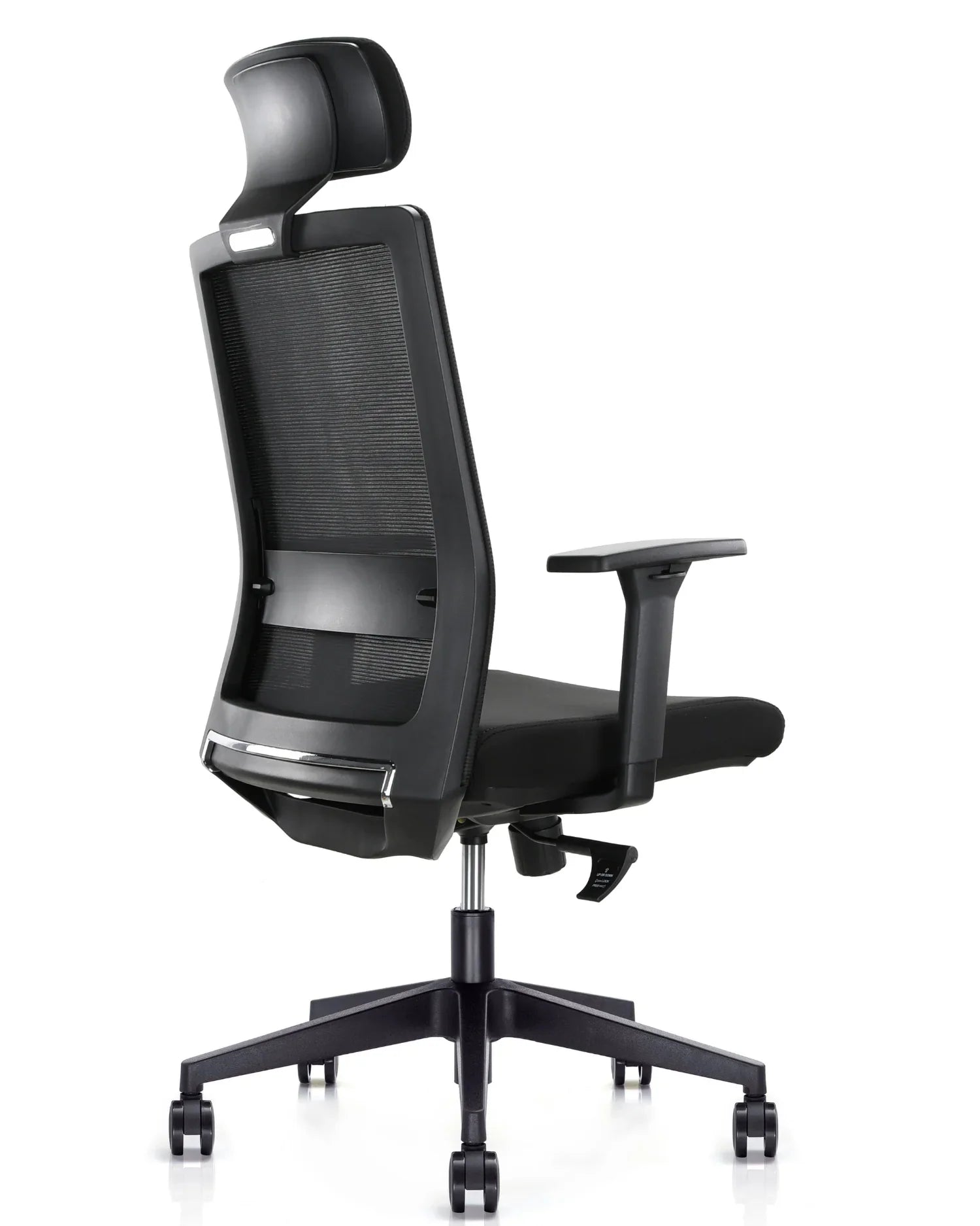 Vista en ángulo desde la parte trasera de la silla Benessere, mostrando el cabecero