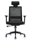 Silla Ejecutiva Premium de Oficina Benessere en color negro, vista frontal