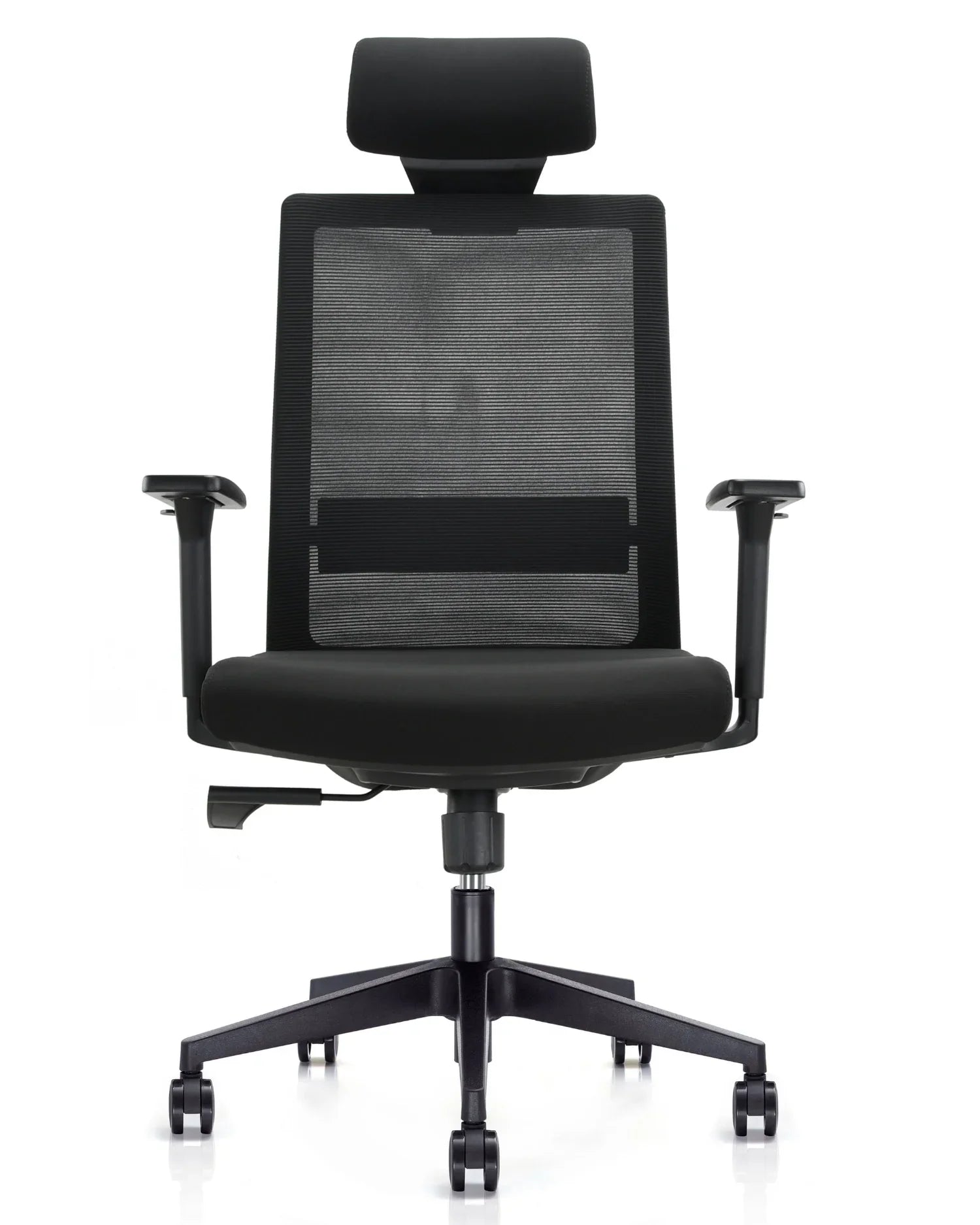 Silla Ejecutiva Premium de Oficina Benessere en color negro, vista frontal