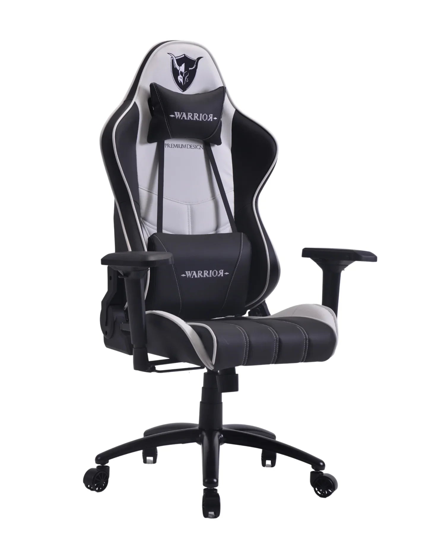 Vista en ángulo de la Silla Gamer Premium Nemesis, mostrando sus cojines lumbar y cervical