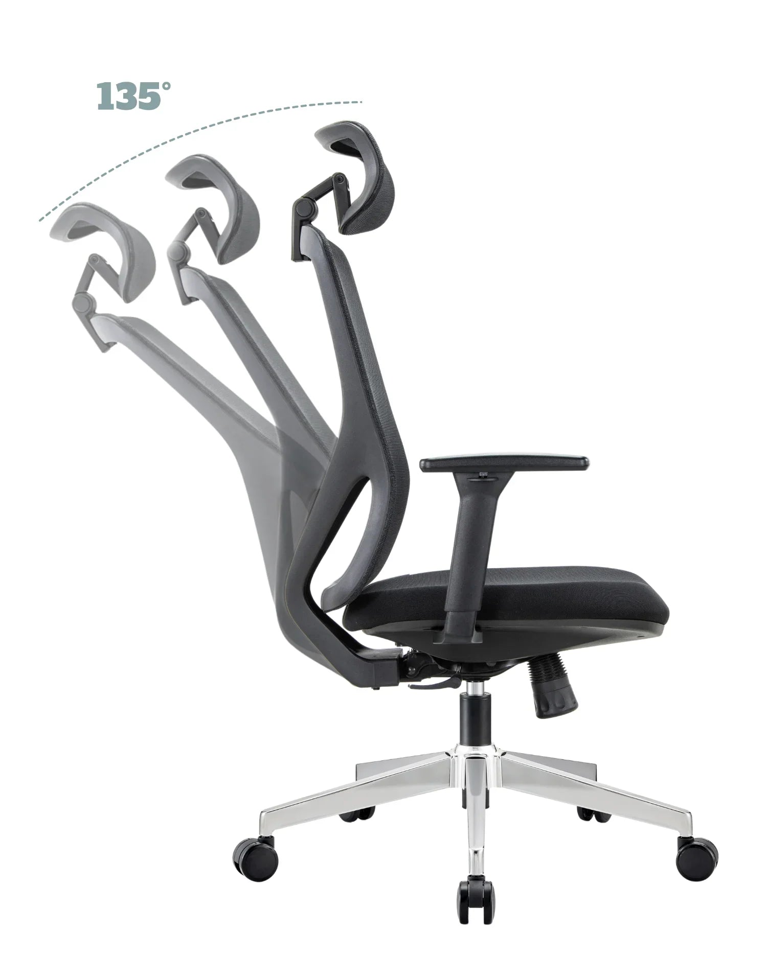 Demostración del mecanismo de reclinación de 135 grados de la silla gerencial Placidita Plus