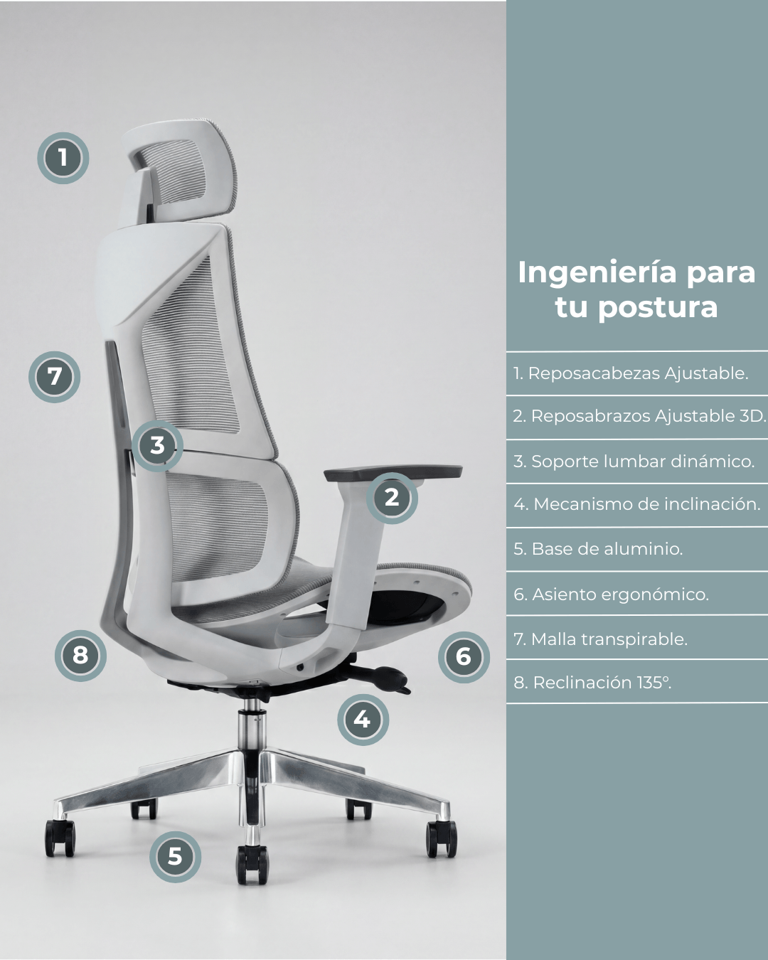 Silla Gerencial Premium de Oficina Serena