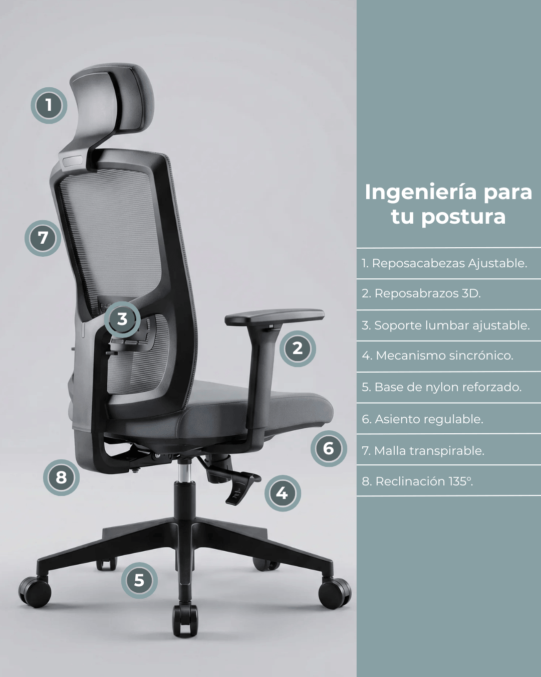 Silla Gerencial Premium de Oficina Piacere