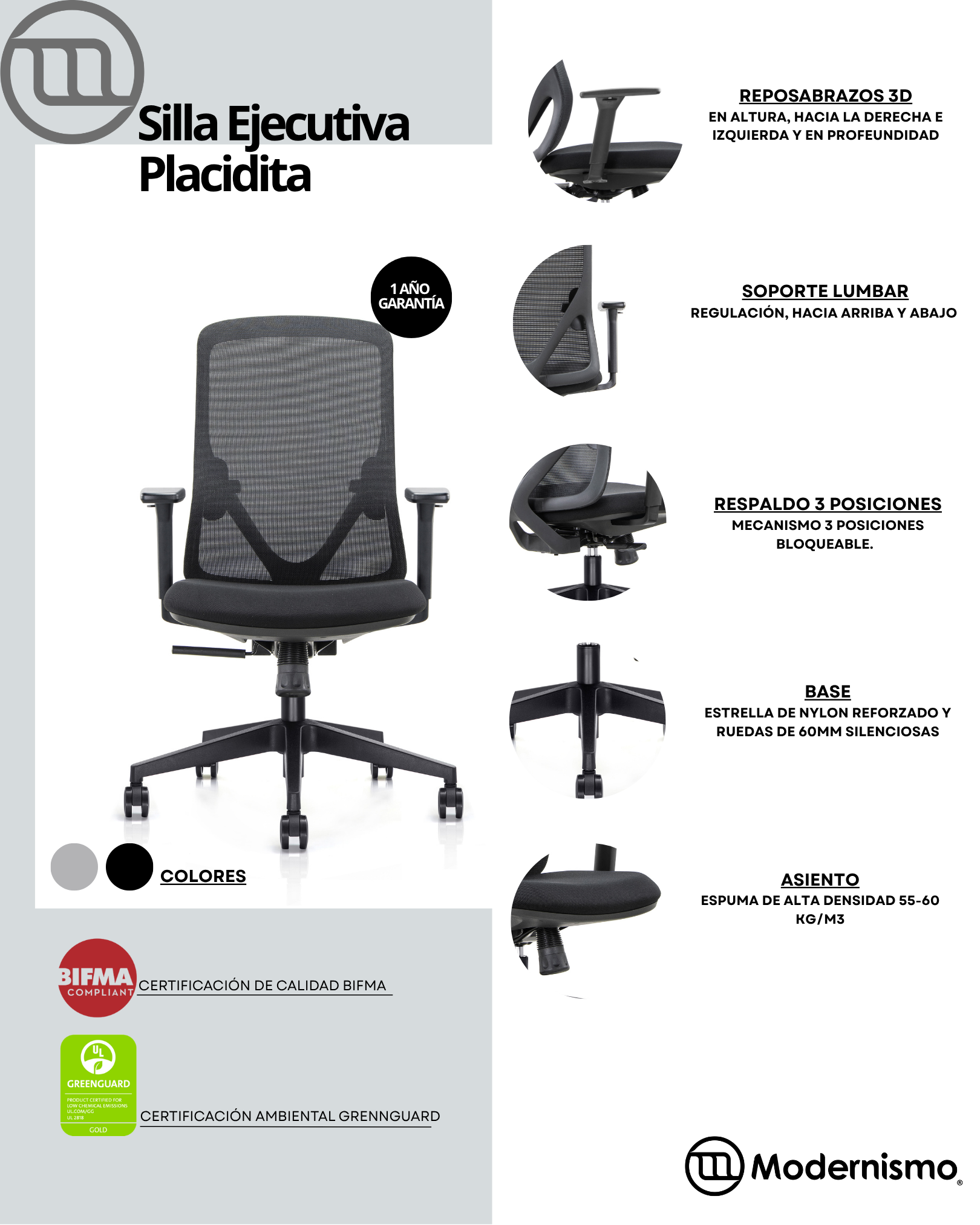PREVENTA Silla Ejecutiva de Oficina Placidita