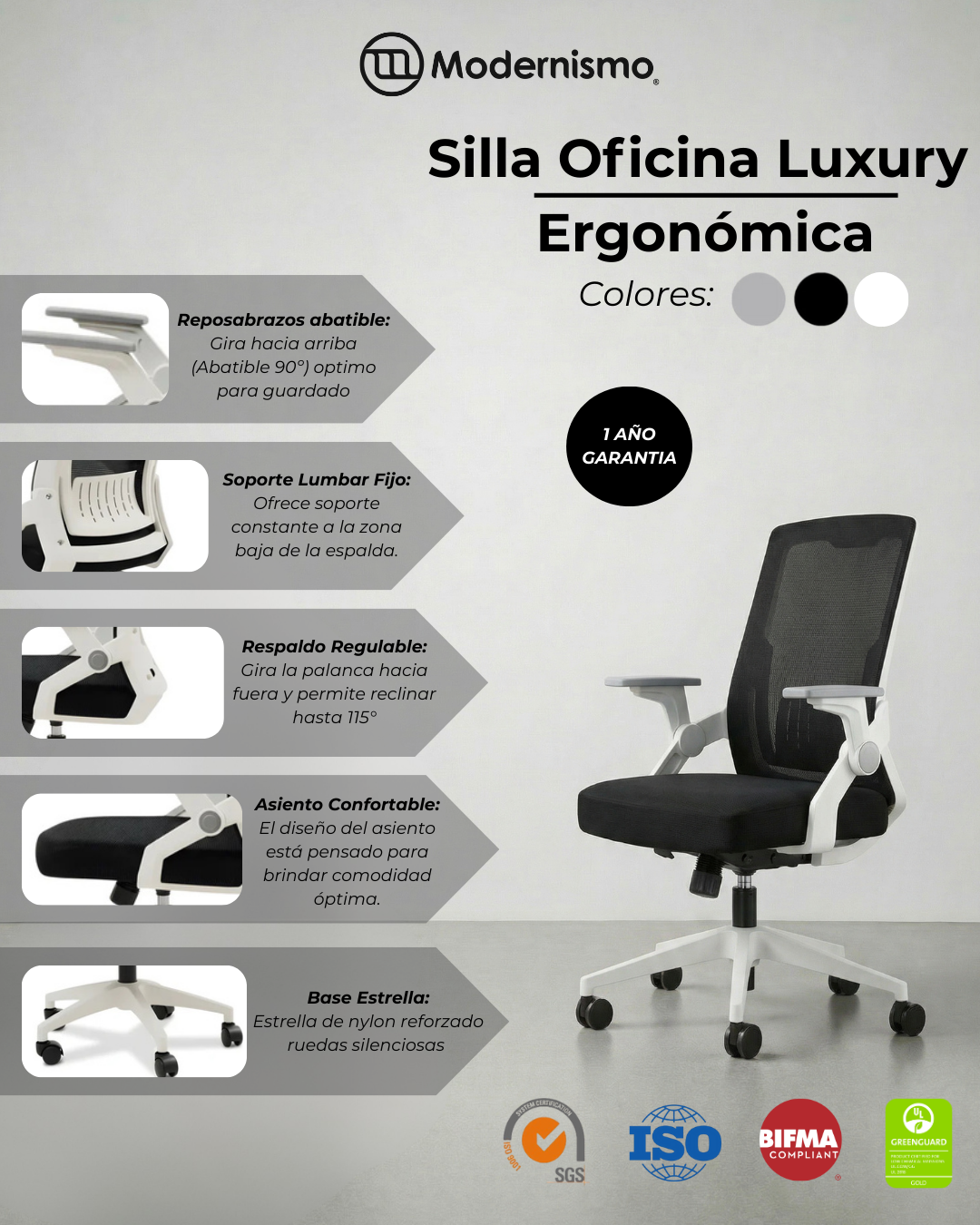 Silla Oficina Luxury Ergonómica