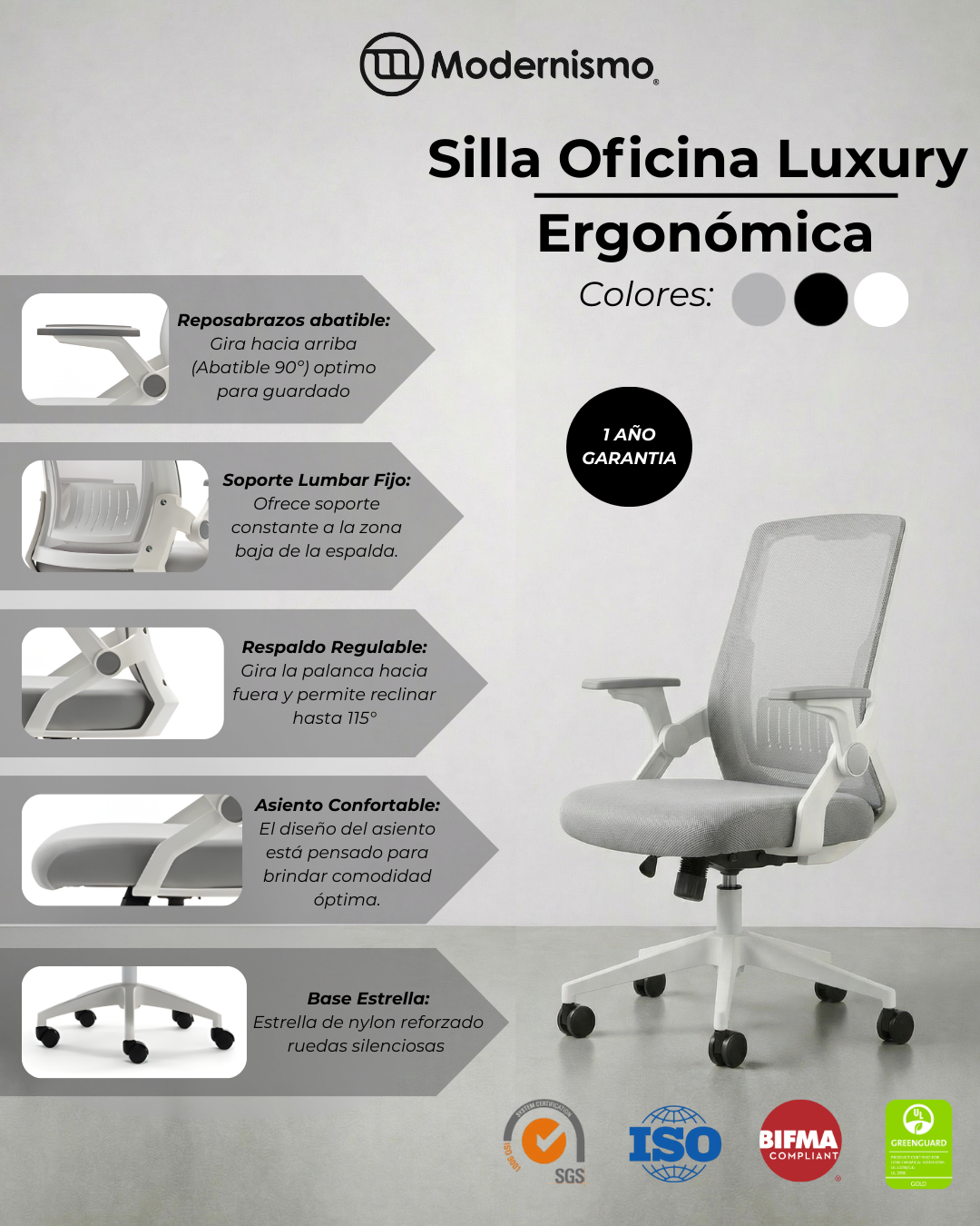 Silla Oficina Luxury Ergonómica