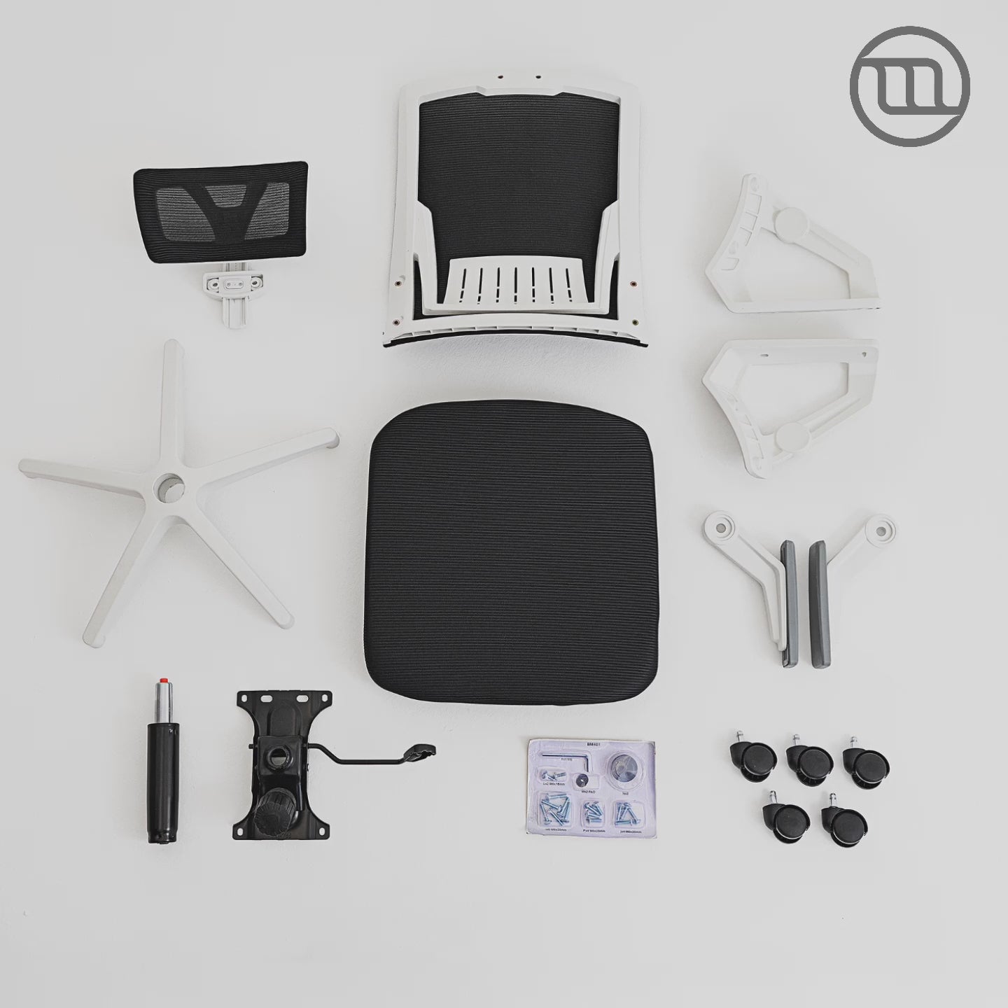 Video mostrando los componentes y el despiece para el montaje de la silla ergonómica