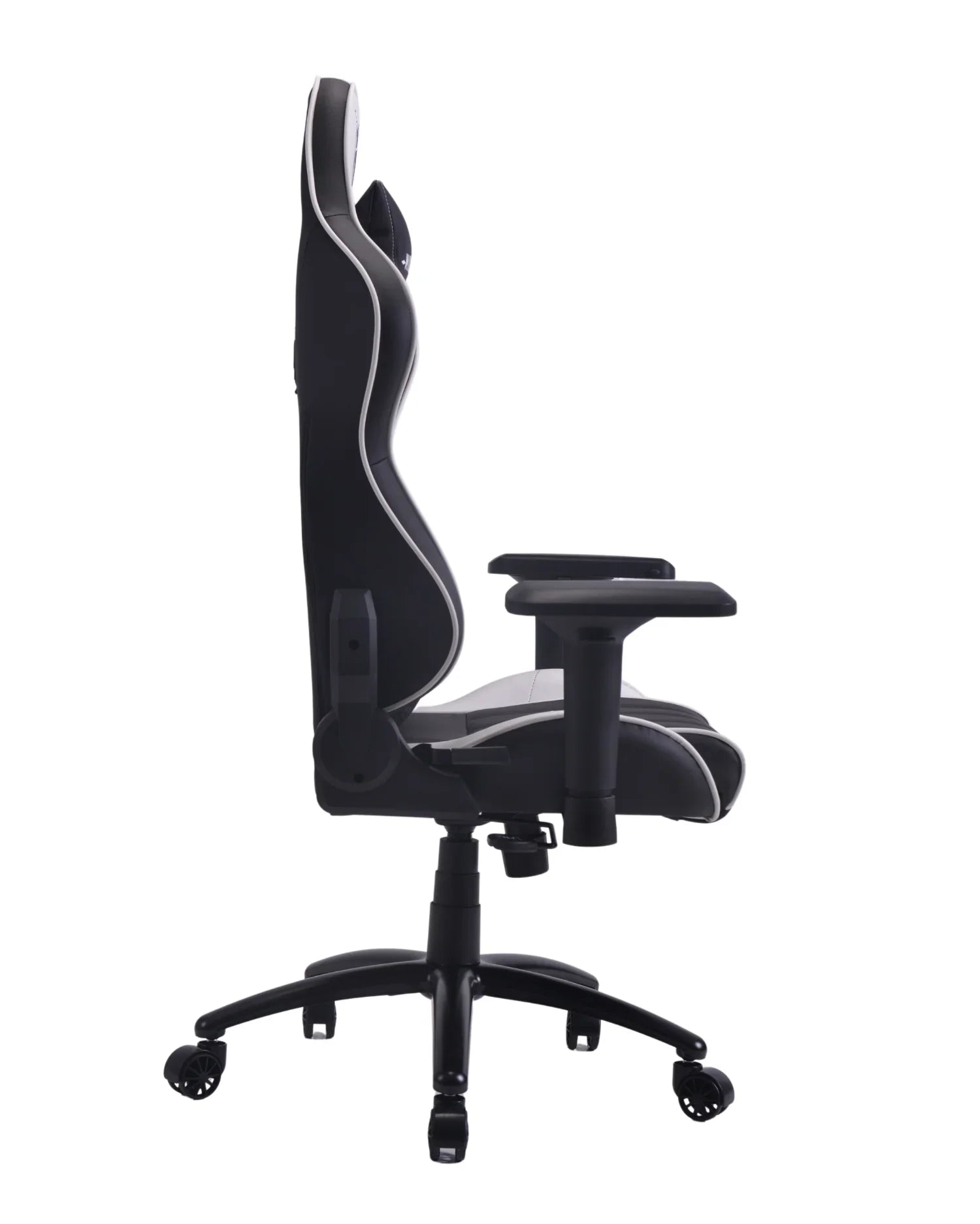 Perfil de la silla gamer premium Nemesis, destacando su diseño ergonómico y reclinable